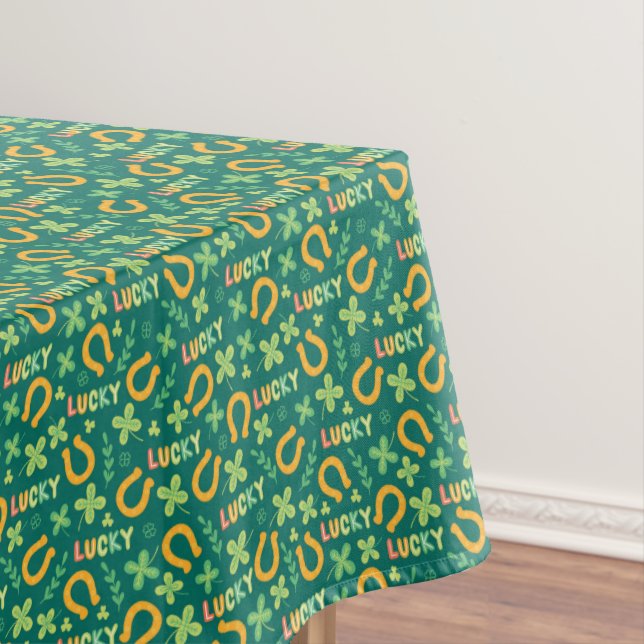 Irish LUCKY green pattern Tablecloth (In Situ)