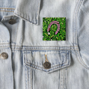 Irish Lucky Horseshoe 15 Cm Square Badge