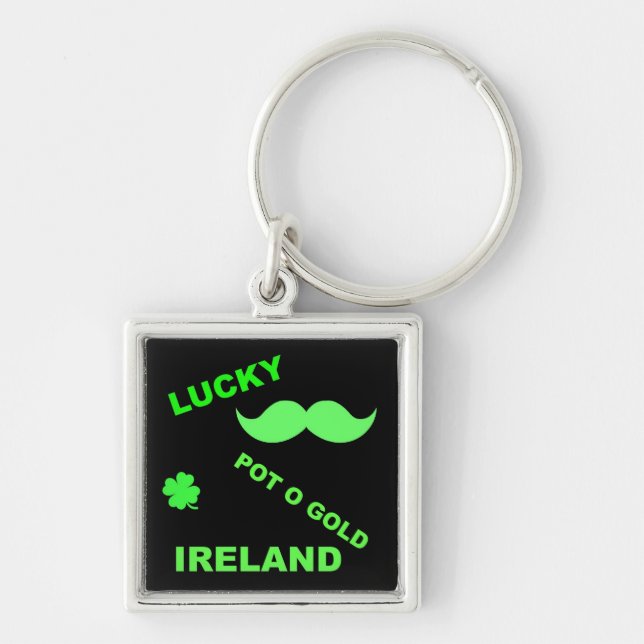 Irish Lucky Pot o Gold Quotes Key Ring (Front)