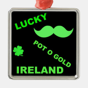 Irish Lucky Pot o Gold Quotes Metal Tree Decoration