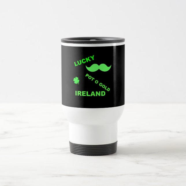 Irish Lucky Pot o Gold Quotes Travel Mug (Center)
