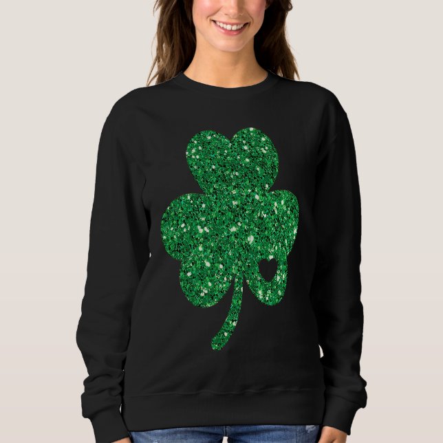 Irish Lucky Shamrock Green Clover St Patrick's Day Sweatshirt (Front)
