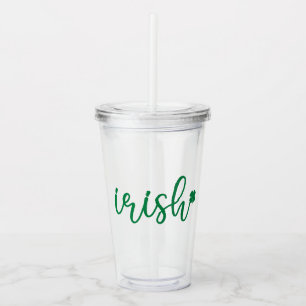 Irish Lucky Shamrock St. Patrick's Day Acrylic Tumbler