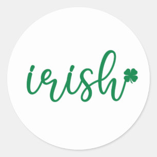 Irish Lucky Shamrock St. Patrick's Day Classic Round Sticker