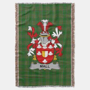 Irish Mall Coat of Arms Family Crest Ireland Throw Blanket