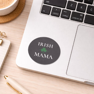 Irish Mama Shamrock  Classic Round Sticker