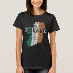 Irish Map and Flag Souvenir - Distressed Ireland T-Shirt