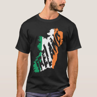 Irish Map Word Ireland Flag Colour Letters T-Shirt