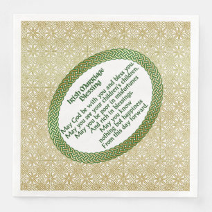 Irish Marriage Blessing, Gold & Green Wedding Napkin