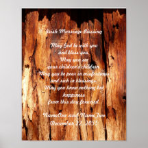 Irish Marriage Blessing Old Wood Customised Print