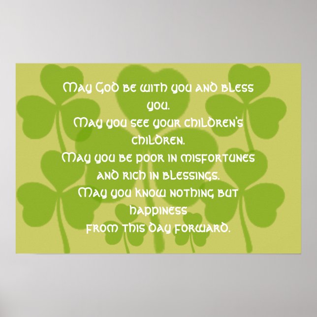 Irish Marriage Blessing Poster (Front)