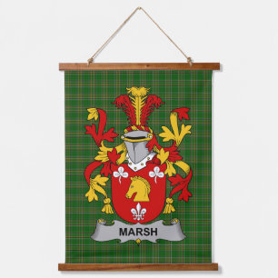 Irish Marsh Coat of Arms Family Crest Hanging Tapestry