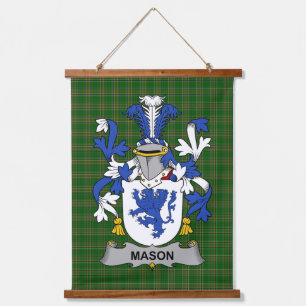 Irish Mason Coat of Arms Family Crest Hanging Tapestry