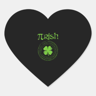 Irish Math Teacher Vintage Shamrock St Patricks Da Heart Sticker