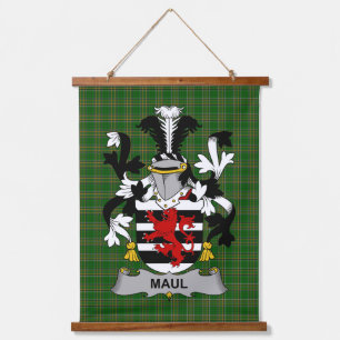 Irish Maul or Maule Coat of Arms Family Crest Hanging Tapestry