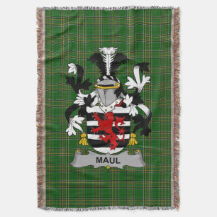 Irish Maul or Maule Coat of Arms Family Crest Ire Throw Blanket