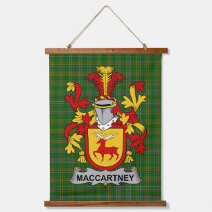 Irish McCartney or MacCartney Coat of Arms Family  Hanging Tapestry
