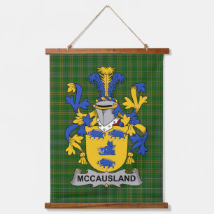 Irish McCausland Coat of Arms Family Crest Hanging Tapestry