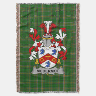 Irish McDermot Coat of Arms Family Crest Ireland Throw Blanket