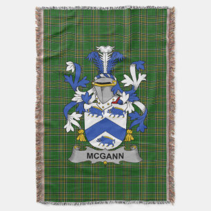  Irish McGann or Magan Coat of Arms Family Crest I Throw Blanket