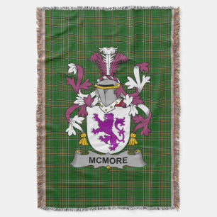 Irish McMore or More Coat of Arms Family Crest Ir Throw Blanket