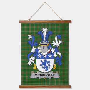 Irish McMurray Coat of Arms Family Crest Hanging Tapestry