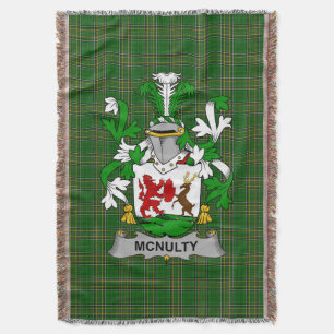 Irish McNulty Coat of Arms Family Crest Ireland Throw Blanket