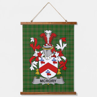 Irish McRory or McCrory Coat of Arms Family Crest Hanging Tapestry