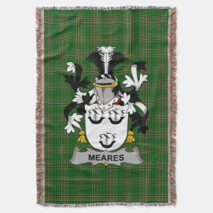  Irish Meares Coat of Arms Family Crest Ireland Throw Blanket