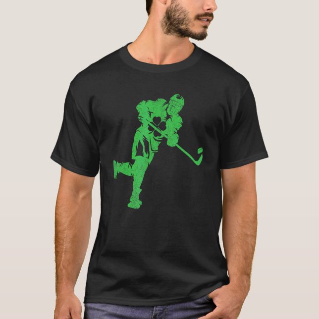 Irish Men Kids Boys  Ice Hockey St Patricks Day T-Shirt (Front)