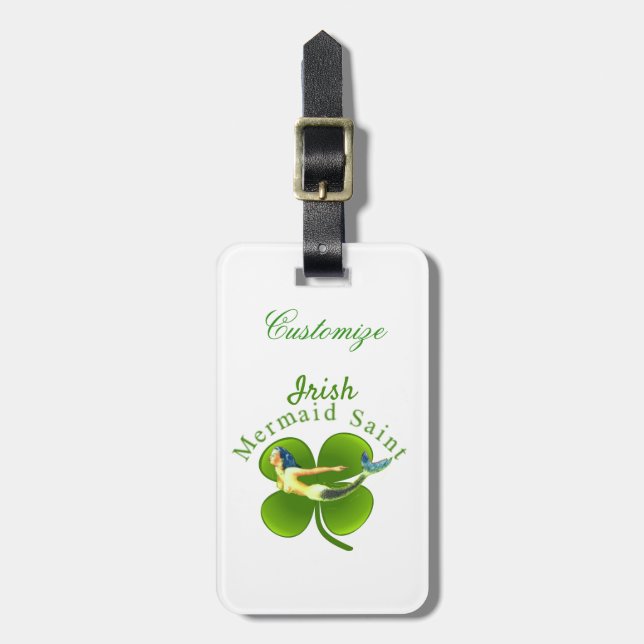 Irish Mermaid Saint Thunder_Cove Luggage Tag (Front Vertical)