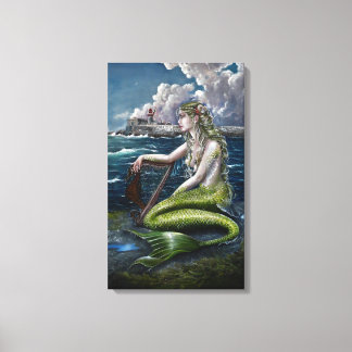 Irish Mermaid with harp canvas print