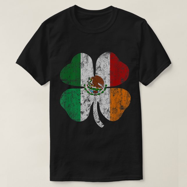 Irish Mexican Flag Mexico Ireland St Patricks Day  T-Shirt (Design Front)