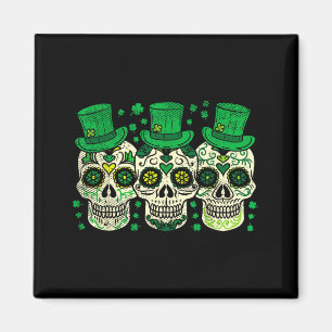 Irish Mexican Sugar Skull Leprechauns Cool St Patr Magnet
