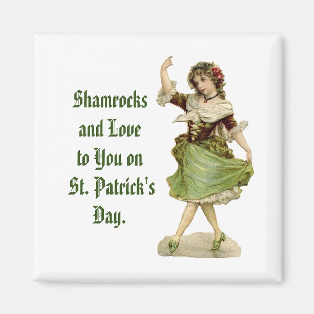 Irish Miss Square Magnet (Front)