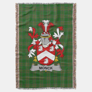Irish Monck or Moncke Coat of Arms Family Crest I Throw Blanket