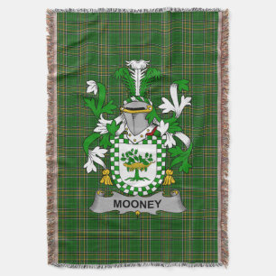 Irish Mooney or O_Mooney Coat of Arms Family Cres Throw Blanket