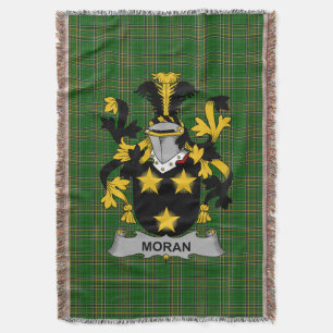 Irish Moran or O_Moran Coat of Arms Family Crest Throw Blanket