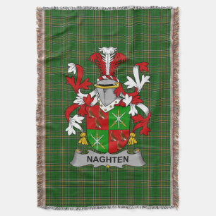  Irish Naghten or O_Naghten Coat of Arms Family Cr Throw Blanket