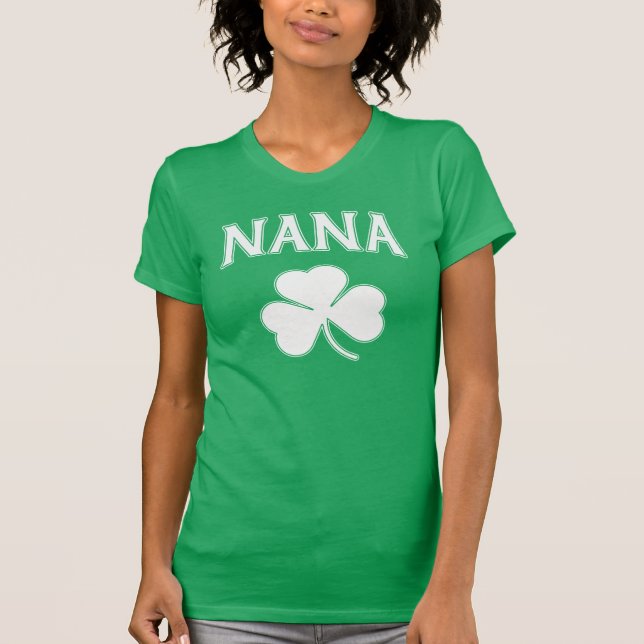 Irish Nana Shamrock Grandmother T-Shirt (Front)