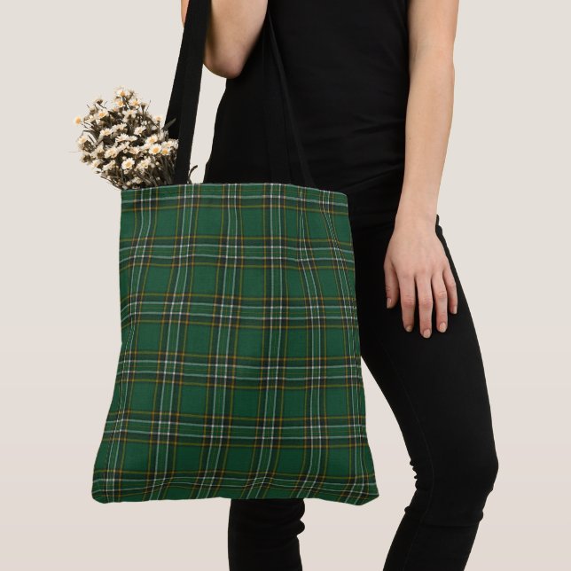 Irish National Clan Tartan  Tote Bag (Close Up)