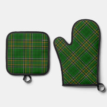 Irish National Tartan oven mitts