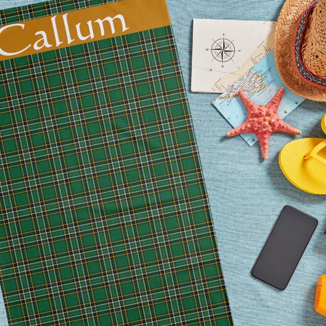 Irish National Tartan  Personalised   Beach Towel (Creator Uploaded)