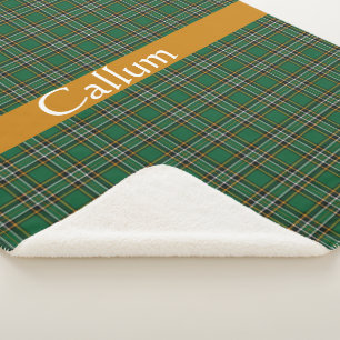 Irish National Tartan  Personalized  Sherpa Blanket