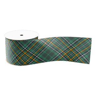 Irish National Tartan Plaid Pattern Grosgrain Ribbon
