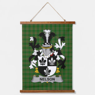 Irish Nelson or Nealson Coat of Arms Family Crest Hanging Tapestry