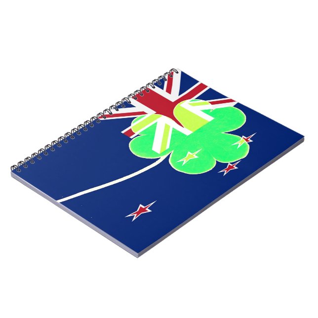 Irish New Zealand Flag Shamrock Clover St. Patrick Spiral Notebook (Left Side)
