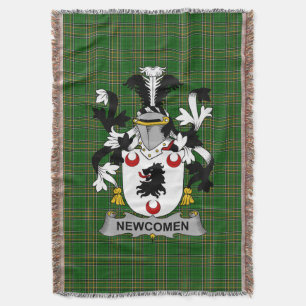  Irish Newcomen or Newcombe Coat of Arms Family Cr Throw Blanket
