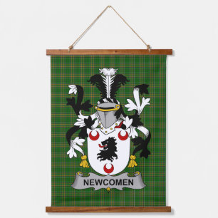 Irish Newcomen or Newcombe Coat of Arms Family Cre Hanging Tapestry