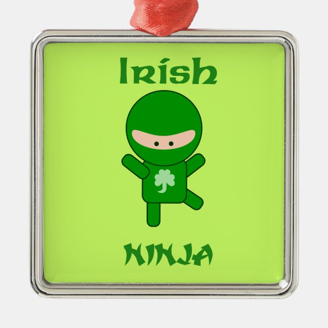 Irish Ninja Metal Tree Decoration (Front)
